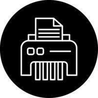 Office Paper Shredder Line Circle Inverted vector