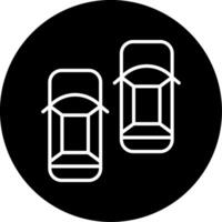 Vehicle Blind Spot Zone Line Circle Inverted vector