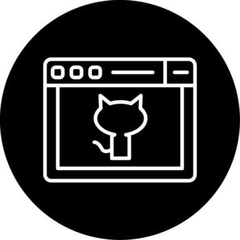 GitHub Repository Icon Line Circle Inverted vector