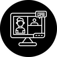 Virtual Freelancer Meeting Setup Line Circle Inverted vector