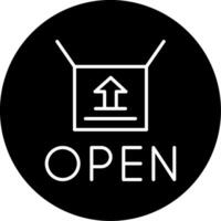 Business Now Open Sign Line Circle Inverted vector