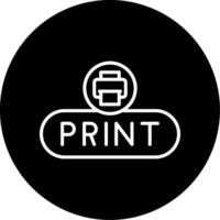 Print Document Button Line Circle Inverted vector
