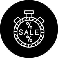 Countdown SALE Time Banner Line Circle Inverted vector