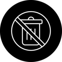 No Littering Warning Sign Line Circle Inverted vector