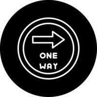 One Way Direction Arrow Line Circle Inverted vector
