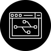 Version Control Branch Icon Line Circle Inverted vector
