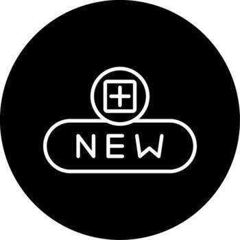 Create New File Button Line Circle Inverted vector