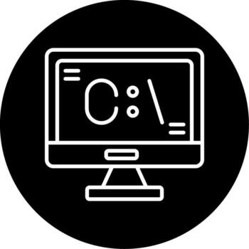 Command Line Interface Icon Line Circle Inverted vector