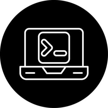 Terminal Command Console Line Circle Inverted vector