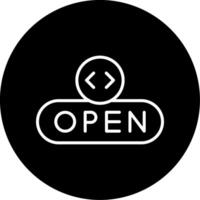 Open File Button Line Circle Inverted vector