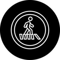 Pedestrian Walkway Crossing Line Circle Inverted vector