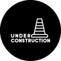 Site Under Construction Alert Line Circle Inverted vector