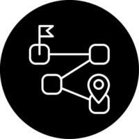 Trip Route Planning Tool Line Circle Inverted vector