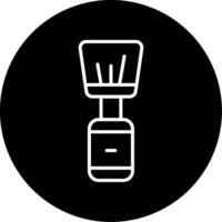 Wooden Handle Beard Brush Line Circle Inverted vector
