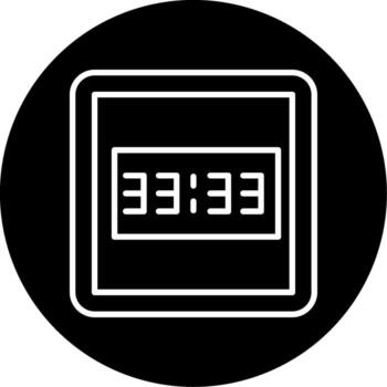 Real Time Digital Display Line Circle Inverted vector