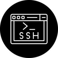 SSH Secure Access Symbol Line Circle Inverted vector