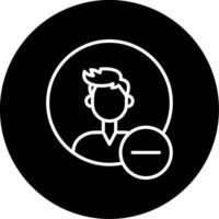 Unfollow Social Profile Line Circle Inverted vector