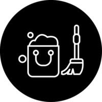 Subway Janitorial Cleaning Team Line Circle Inverted vector