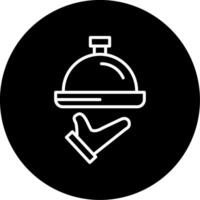 Onboard Food Meal Service Line Circle Inverted vector
