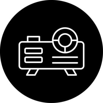 Digital Projector Device Line Circle Inverted vector