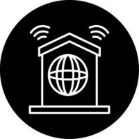 Reliable High Speed Internet Connection Line Circle Inverted vector