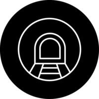 Enclosed Subway Tunnel Passage Line Circle Inverted vector