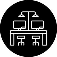 Shared Co working Office Space Line Circle Inverted vector