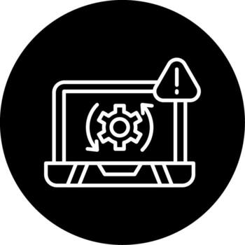 operando sistema choque línea circulo invertido vector