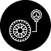 Tire Pressure Check Gauge Line Circle Inverted vector