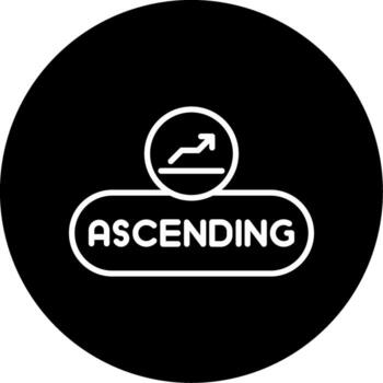 Ascending Order Button Line Circle Inverted vector