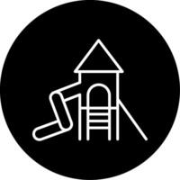 Tall Playground Slide Line Circle Inverted vector