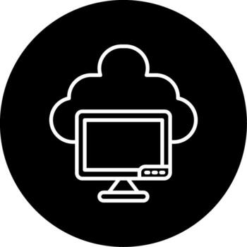 nube establecido archivo almacenamiento solución línea circulo invertido vector