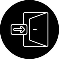 Aircraft Emergency Exit Door Line Circle Inverted vector