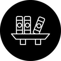 Wooden Library Bookshelf Line Circle Inverted vector
