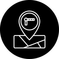 Toll Booth Pinpoint Marker Line Circle Inverted vector
