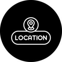 Location Pin Button Line Circle Inverted vector
