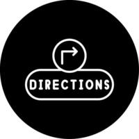 Get Directions Button Line Circle Inverted vector