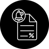 Loan Notification Alert Bell Line Circle Inverted vector