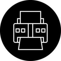Wireless Office Printer Line Circle Inverted vector