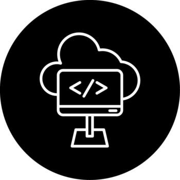 suscripción establecido nube solicitud línea circulo invertido vector