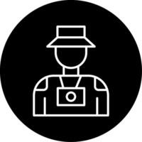 Visiting Tourist in Subway Line Circle Inverted vector