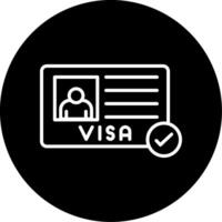 Travel Visa Verification Line Circle Inverted vector