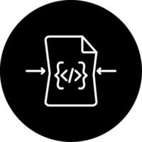 Minified Code Block Icon Line Circle Inverted vector