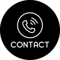 Contact Us Information Block Line Circle Inverted vector