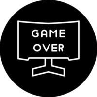 Game Over Line Circle Inverted vector