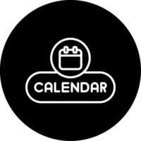 Open Calendar Button Line Circle Inverted vector