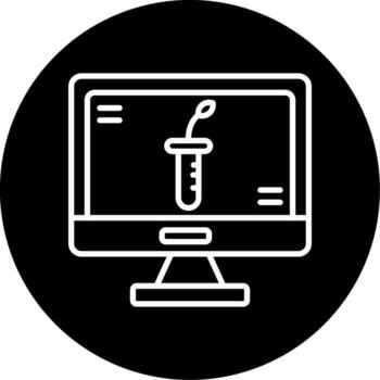 pruebas servidor símbolo línea circulo invertido vector