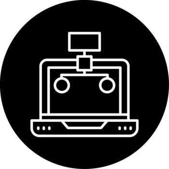 estructurado base de datos servidor línea circulo invertido vector