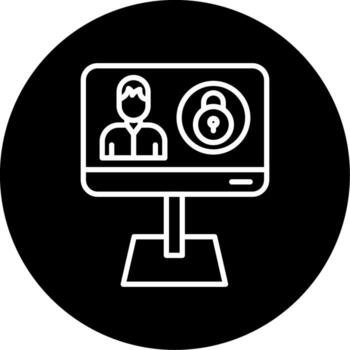 Encrypted Password Manager App Line Circle Inverted vector