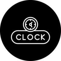 View Clock Button Line Circle Inverted vector